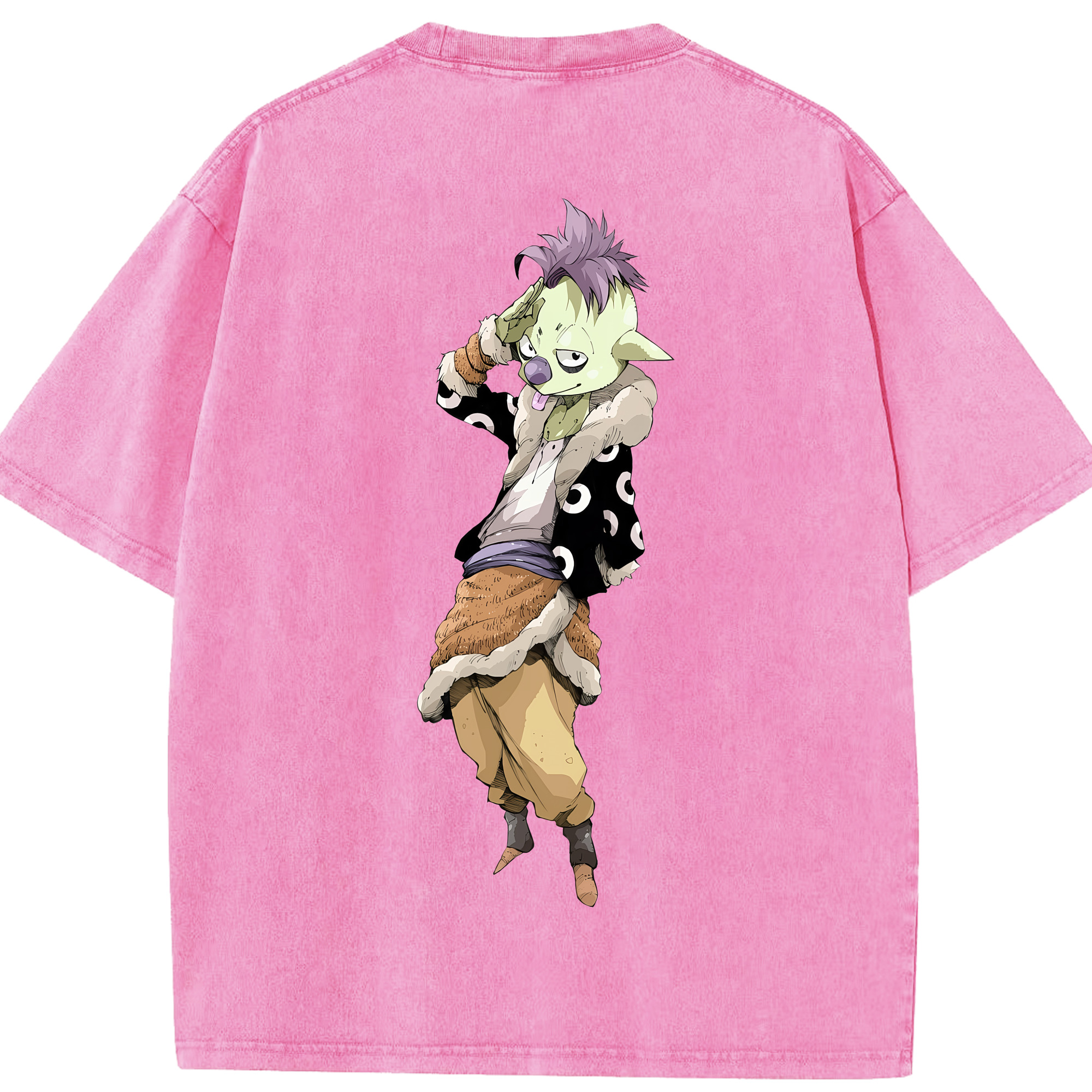 （画像用） 転スラ Regarding Reincarnated to Slime 綿100% ヴィンテージ風 半袖Tシャツ（背面プリント）